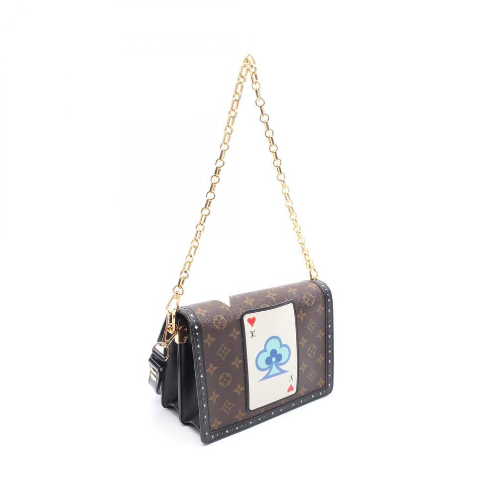 Louis Vuitton Dauphine Shoulder Bag Leather Game On Brown Black Multicolor
